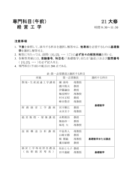 専門科目（午前） 21 大修