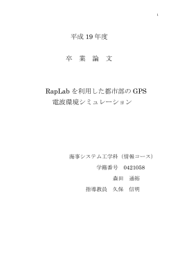Raplabを利用した都市部のGPS電波環境シミュレーション