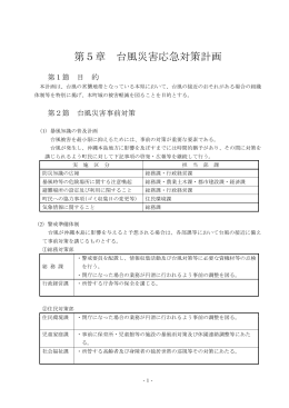 第5章 台風災害応急対策計画