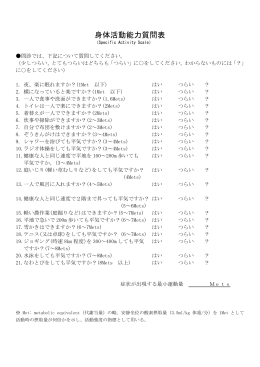 身体活動能力質問表