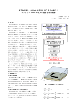 構造物表面における水の流動に伴う塩分の輸送と コンクリート中への