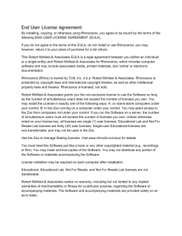 End User License Agreement - Robert McNeel & Associates