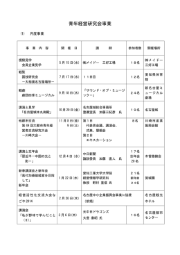 青年経営研究会事業 - 名古屋中小企業振興会