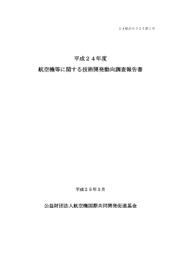 平成24年度 航空機等に関する技術開発動向調査報告書