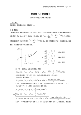 数値微分と数値積分ドキュメント