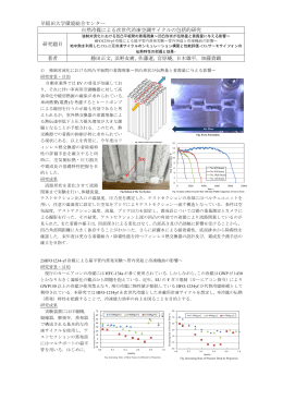 早稲田大学環境総合センター 自然冷媒による次世代冷凍空調サイクルの