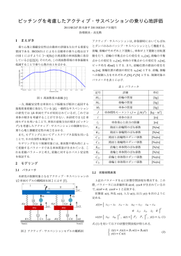 ピッチングを考慮したアクティブ・サスペンションの乗り心地評価