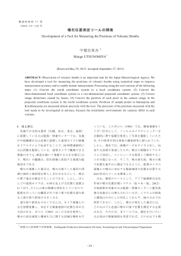 噴石位置測定ツールの開発 宇都宮真吾 1