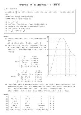 物理学演習 第3回 運動の記述（1） 解答例