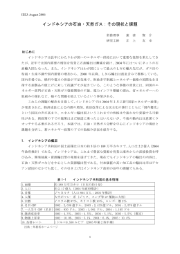 インドネシアの石油・天然ガス：その現状と課題