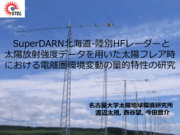 陸別HFレーダーを用いた太陽フレアによる電離圏環境変動