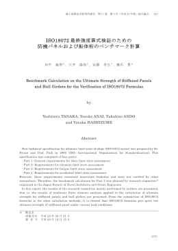 ISO18072 最終強度算式検証のための 防撓パネルおよび船体桁の