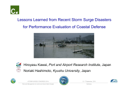 Lessons Learned from Recent Storm Surge Disasters