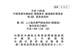 平成16年度 中城湾港泡瀬地区環境保全・創造検討委員会 第2回 委員