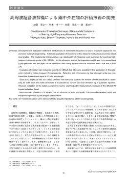 高周波超音波探傷による鋼中介在物の評価技術の開発（PDF： 627KB）