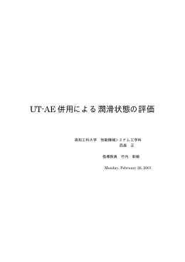 UT-AE 併用による潤滑状態の評価
