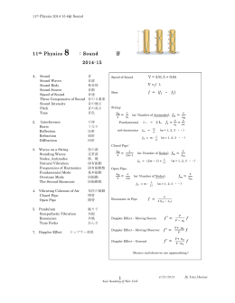 1 11th Physics 8 : Sound 音 2014-15