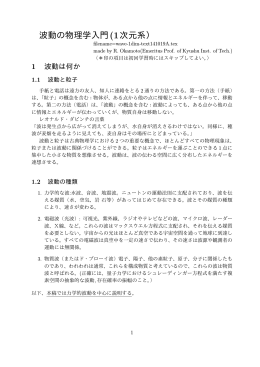 波動の物理学入門(1次元系）