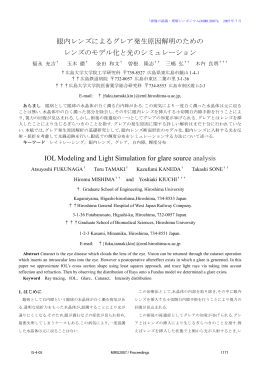 眼内レンズによるグレア発生原因解明のための レンズのモデル化と光の