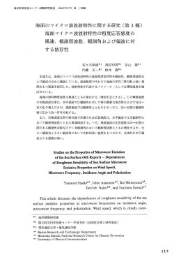 海面のマイクロ波放射特性に関する研究