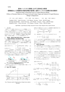 液体メニスカス架橋に生ずる液体反力解析 (接触線および接触角の動的