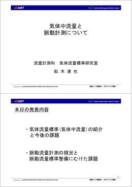 気体中流量と 脈動計測について