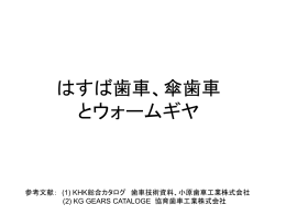 はすば歯車、傘歯車 とウォームギヤ