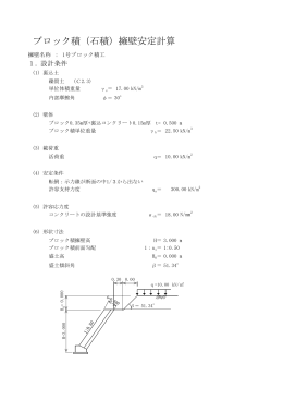 ブロック積（石積）擁壁安定計算