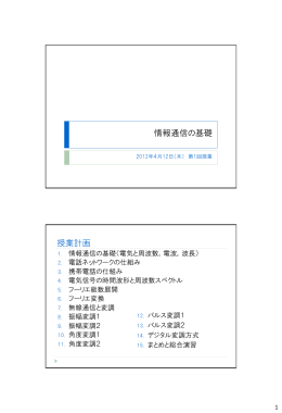 情報通信の基礎 授業計画