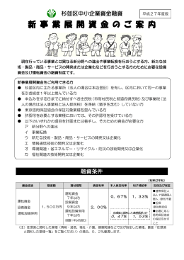 新 事 業 展 開 資 金 の ご 案 内