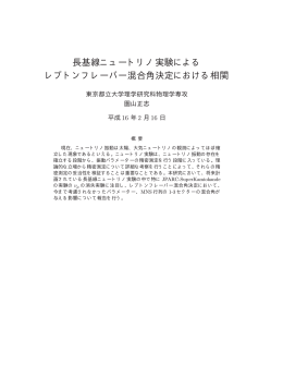 長基線ニュートリノ実験による レプトンフレーバー混合角決定における相関