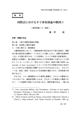 国際法における不干渉原則論の構図⑴