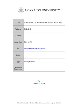 Instructions for use Title 光散乱を利用した単一微粒子吸収分光法