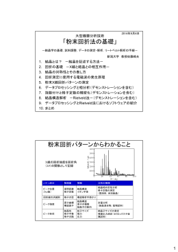 大型機器分析概論プレゼン（PDF - 佐藤・戸田研ホームページ