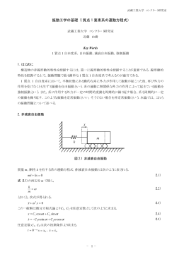 振動工学の基礎（1 質点 1 要素系の運動方程式） m k x