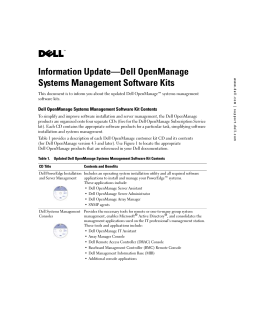 Information Update-Dell OpenManage Systems Management