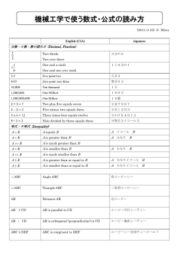 機械工学で使う数式・公式の読み方 (2013.11.05)