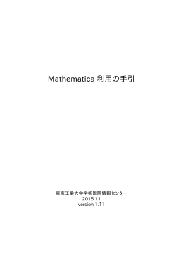 Mathematica 利用の手引 - TSUBAME計算サービス