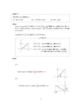 問題39 次の式を sin で合成せよ。 (1) sin&theta; + cos&theta;