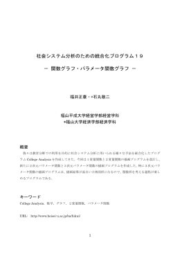 社会システム分析のための統合化プログラム19 － 関数