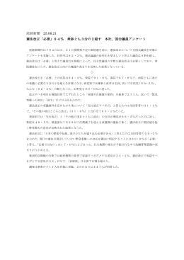 産経新聞 25.06.21 憲法改正「必要」84％ 衆参とも3分の2超す 本社