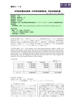 研究成果報告書 - KAKEN - 科学研究費助成事業データベース