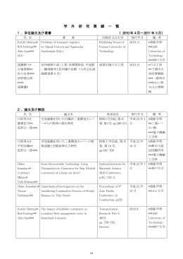 学外研究業績一覧