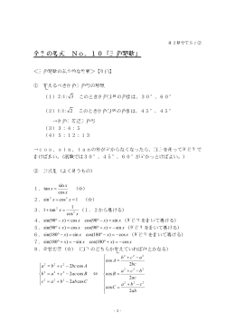 今日の要点 No．10「三角関数」