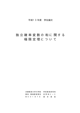 独立確率変数の和に関する 極限定理について