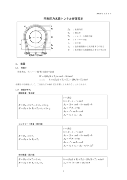 円形圧力水路トンネル断面設定