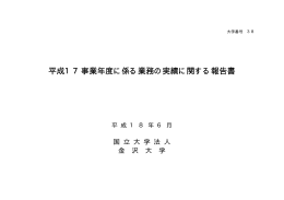 平成17事業年度に係る業務の実績に関する報告書