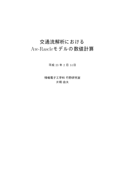 交通流解析における Aw-Rascleモデルの数値計算