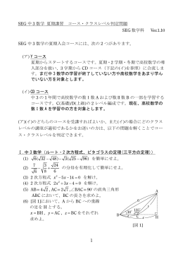 1 SEG 中 3 数学 夏期講習 コース・クラスレベル判定問題 SEG 数学科
