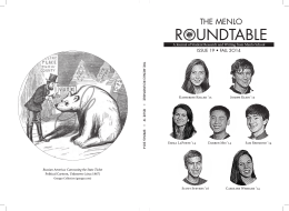 THE MENLO ROUNDTABLE Issue 19 • Fall 2014